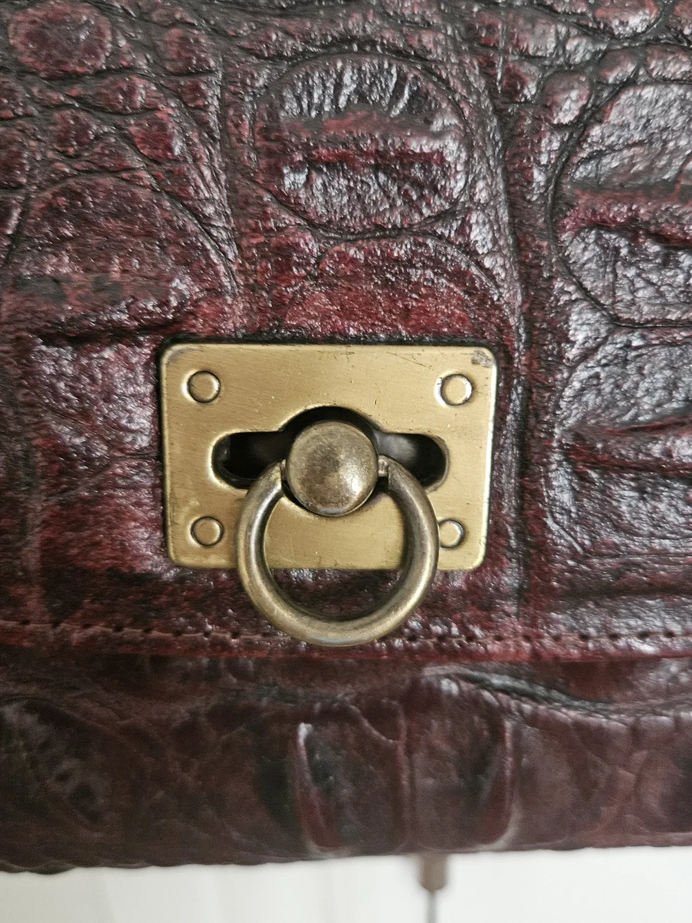 Exotic Dark Brown Crocodile Leather Crossbody Bag 11